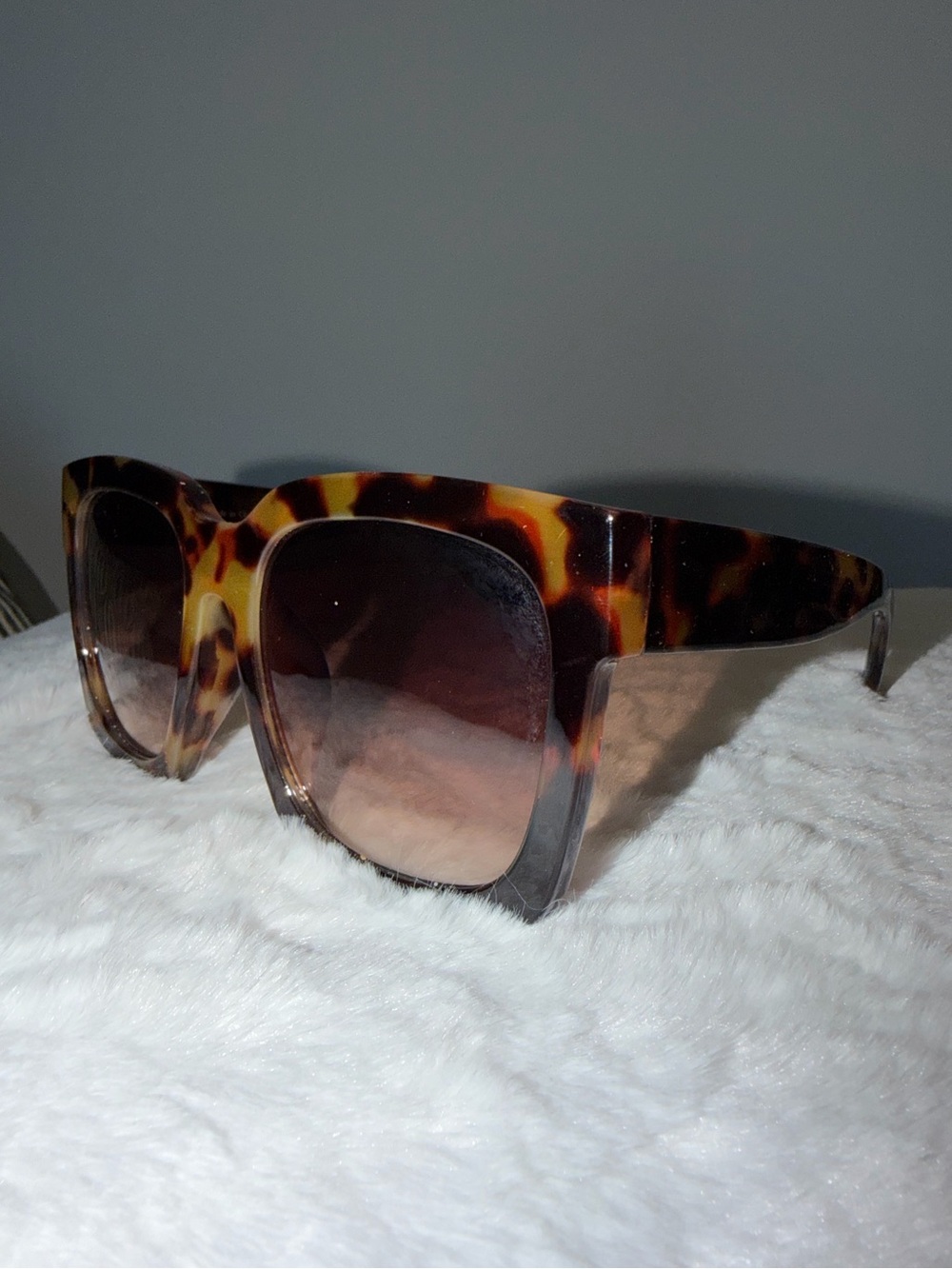 Tortoiseshell Oversized Square Sunglasses - Brown Gradient